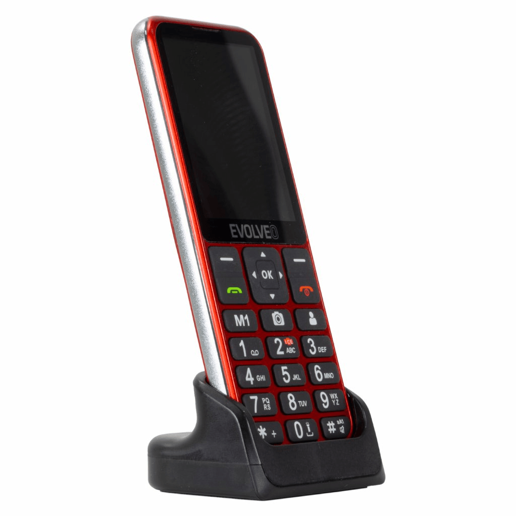 EVOLVEO Easyphone LT EP-880 telefon za starejše na tipke 4G rdeč