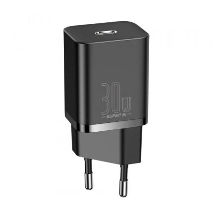 Baseus adapter hišni polnilec 220V Super-SI Quick Charge 30W vhod Type C - Original (EU Blister) črn