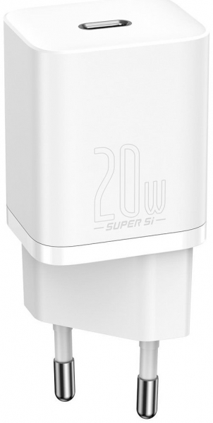 Baseus adapter hišni polnilec 220V Super-SI Quick Charge 20W vhod Type C - Original (EU Blister) bel