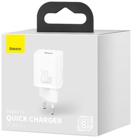 Baseus adapter hišni polnilec 220V Super-SI Quick Charge 20W vhod Type C - Original (EU Blister) bel