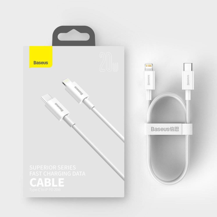 Baseus podatkovni kabel CATLYS-A02 Superior Quick Charge Type C - Lightning 20W 1m - bel