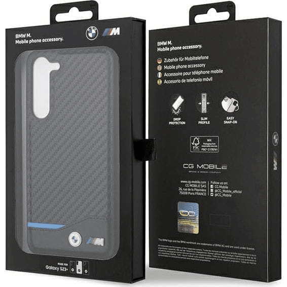 BMW ovitek Carbon BMHCS23FE22NBCK za Samsung Galaxy S23 FE 5G - črn