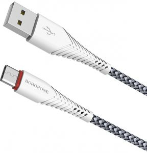 Borofone podatkovni kabel X25 Type C na USB 1m 3A bel pleten