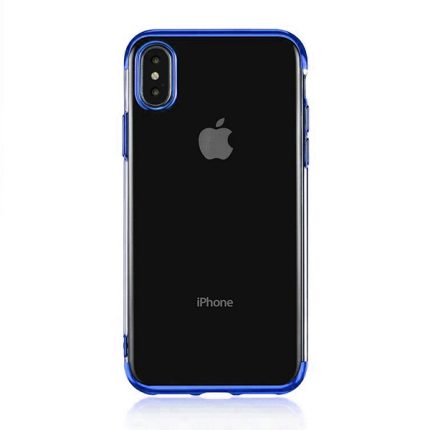 Elegance tanek silikonski ovitek za iPhone 11 Pro - prozoren z modrim robom