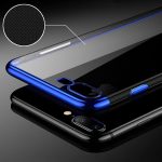 Elegance tanek silikonski ovitek za iPhone 11 Pro - prozoren z modrim robom