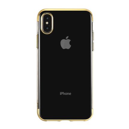 Elegance tanek silikonski ovitek za iPhone 11 Pro - prozoren z zlatim robom