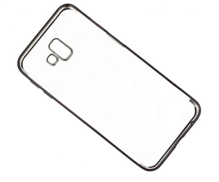 Elegance ultra tanek silikonski ovitek za Samsung Galaxy J6 Plus (2018) J610 - prozoren s črnim robom