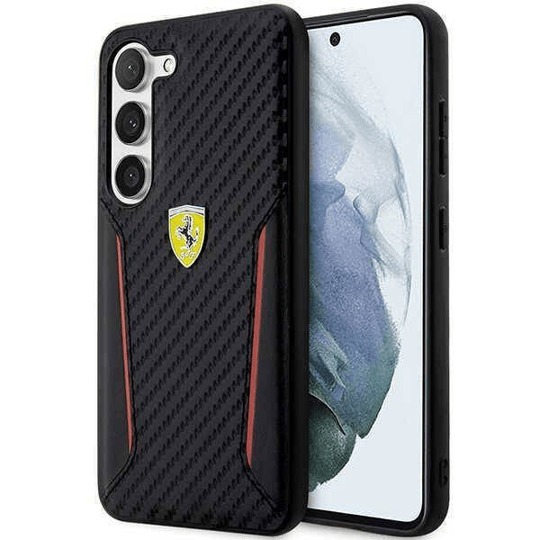 Ferrari usnjen ovitek Scuderia Ferrari FEHCS23SNPYK za Samsung Galaxy S23 5G - črn