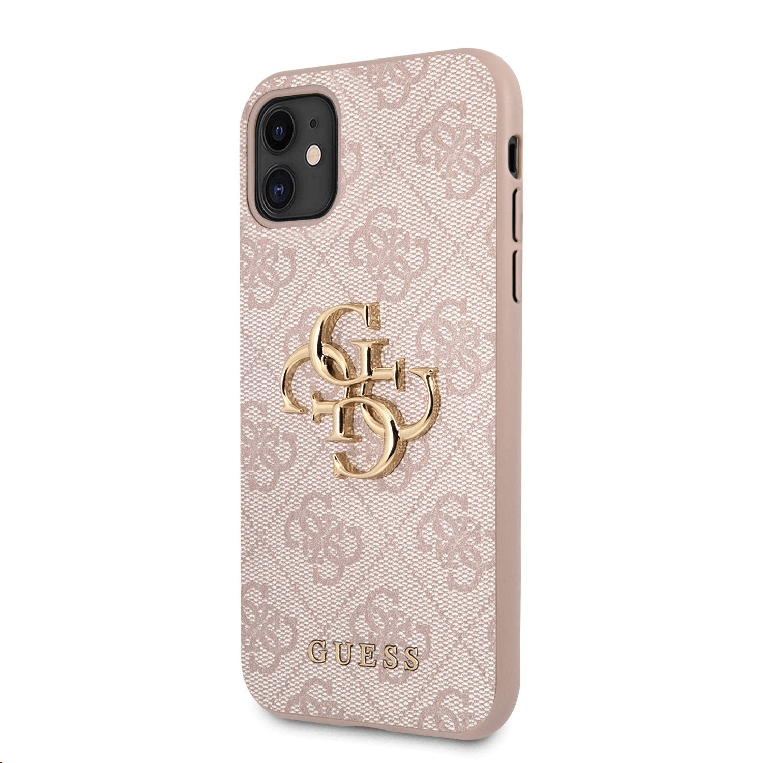 GUESS GUHCN614GMGPI silikonski ovitek za iPhone 11 - roza z zlatim logom