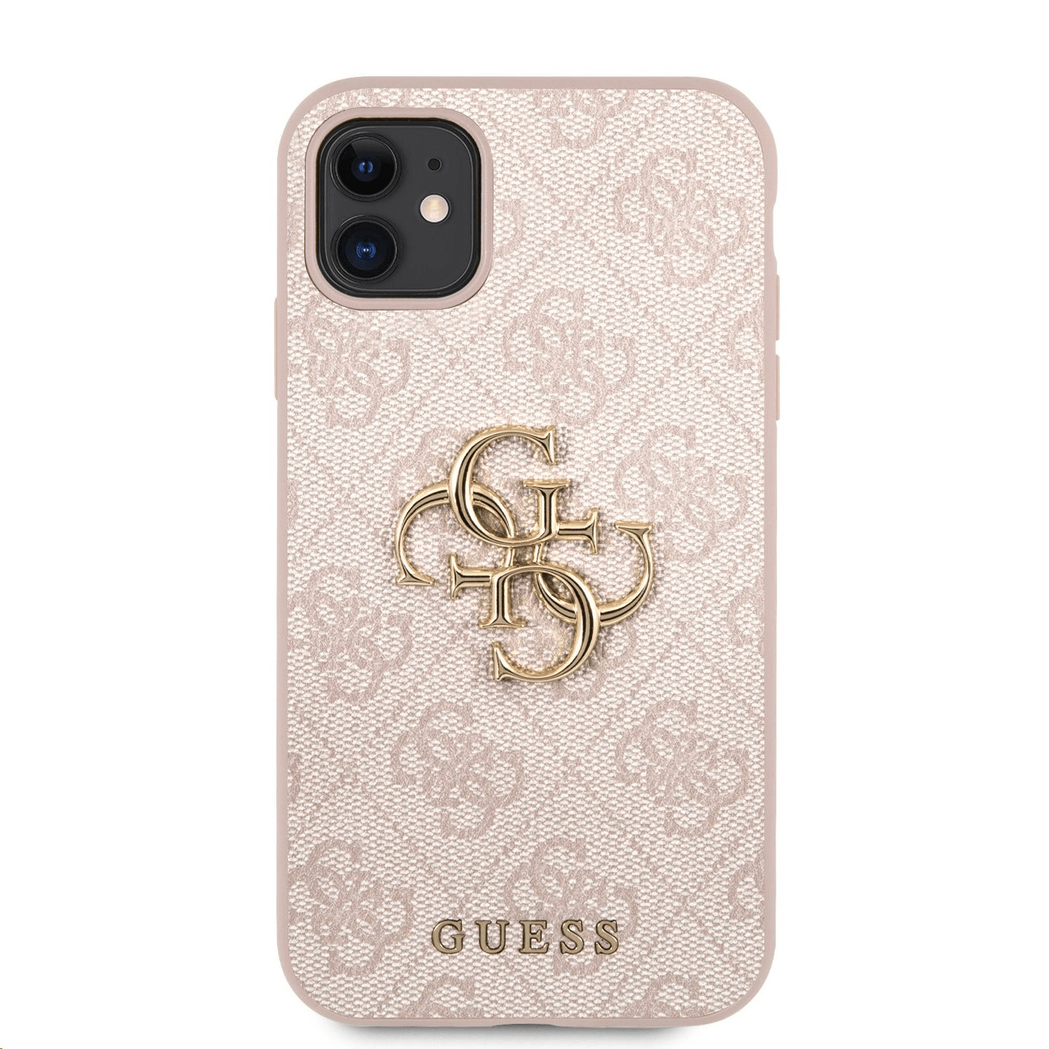 GUESS GUHCN614GMGPI silikonski ovitek za iPhone 11 - roza z zlatim logom