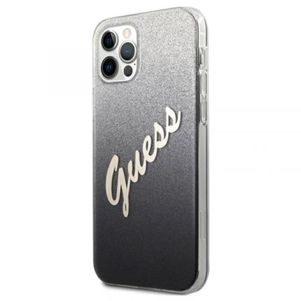 GUESS GUHCP12PCUGLSBK silikonski ovitek za iPhone 12 Pro Max - srebrno sive bleščice