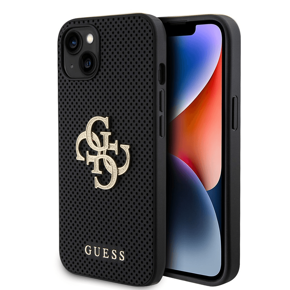 GUESS GUHCP13MPSP4LGK silikonski ovitek za iPhone 13 - perforiran črn