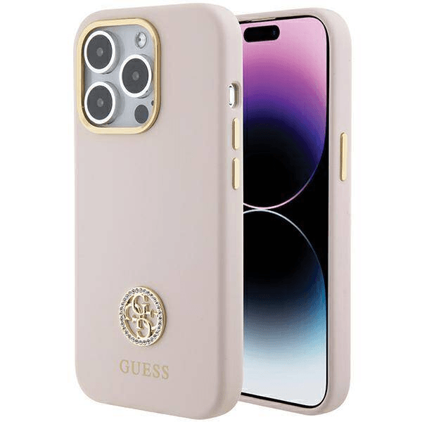 GUESS GUHCP15LM4DGPP silikonski ovitek za iPhone 15 Pro - roza