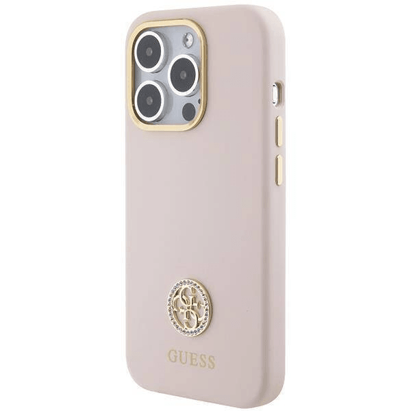 GUESS GUHCP15LM4DGPP silikonski ovitek za iPhone 15 Pro - roza