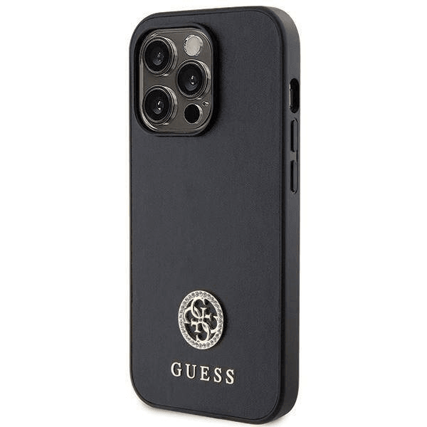 GUESS GUHCP15LPS4DGPK silikonski ovitek za iPhone 15 Pro - črn