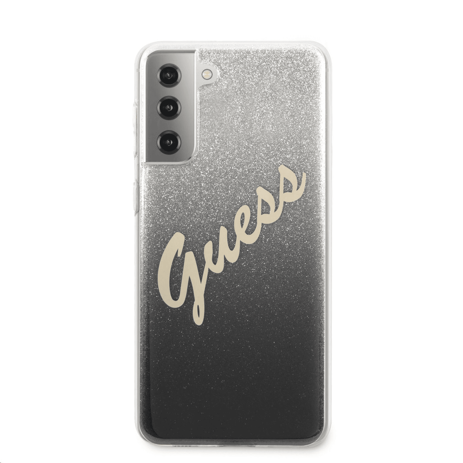 GUESS GUHCS21MPCUGLSBK silikonski ovitek za Samsung Galaxy S21 Plus G996 - srebrno sive bleščice