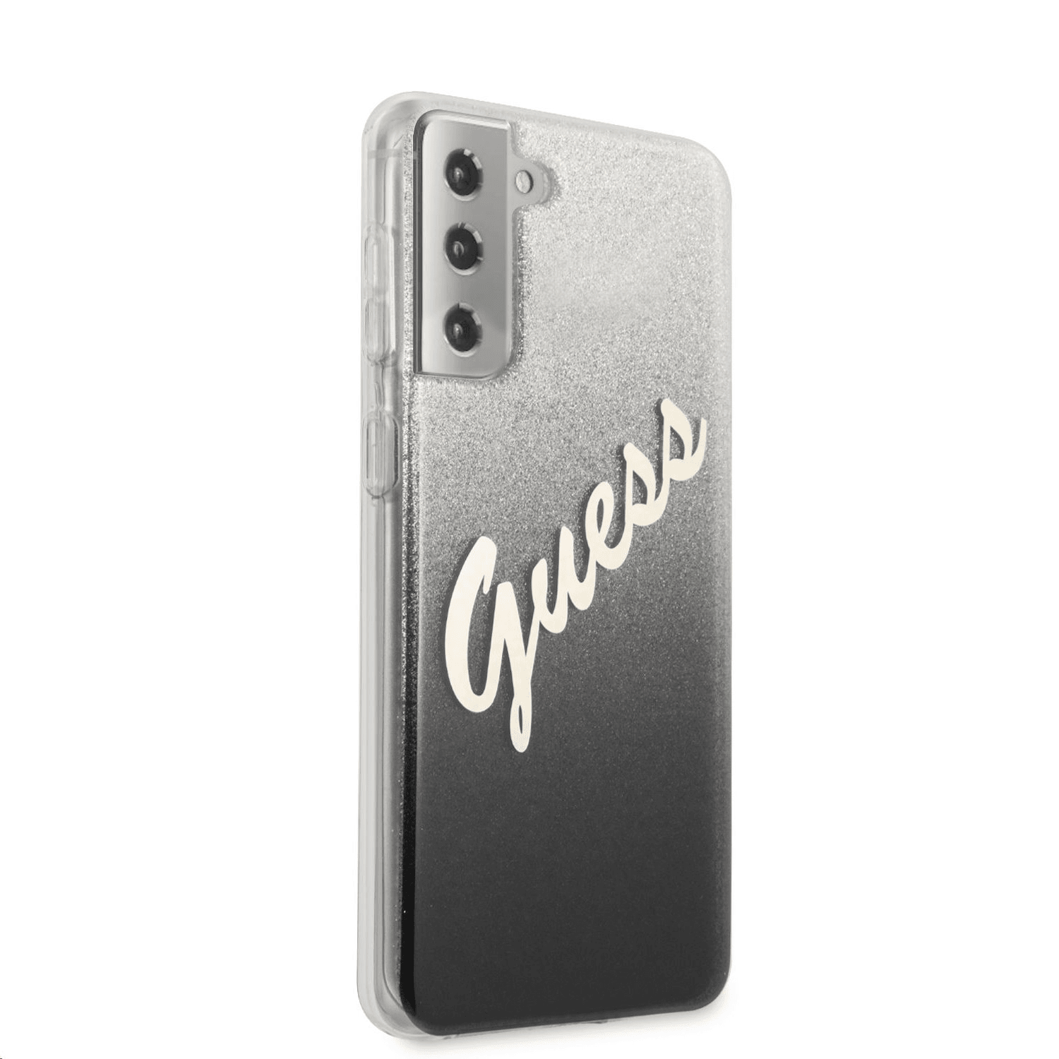 GUESS GUHCS21MPCUGLSBK silikonski ovitek za Samsung Galaxy S21 Plus G996 - srebrno sive bleščice