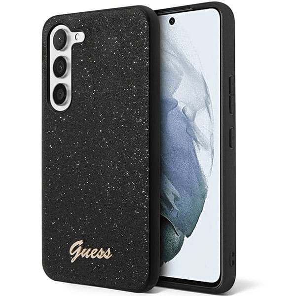 GUESS GUHCS24SHGGSHK ovitek za Samsung Galaxy S24 5G - črn z bleščicami