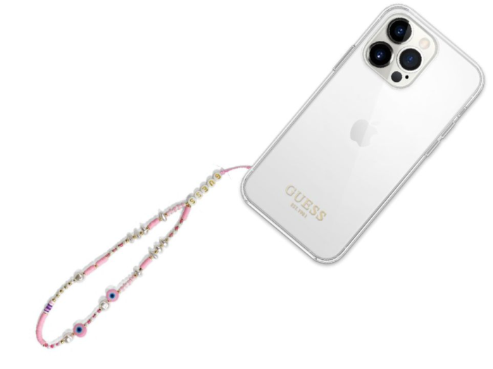 GUESS GUSTBOHP zapestnica / obesek za telefon - Beads Shell roza