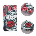 Havana Trendy Flower preklopna torbica Samsung Galaxy A32 A326 5G - črno rdeča