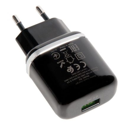 HOCO pametni hišni polnilec adapter N3 18W z 3.0 QC USB vtičem črn