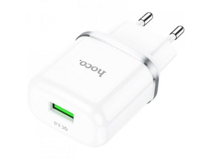 HOCO pametni hišni polnilec adapter N3 18W z 3.0 QC USB vtičem bel