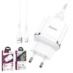 HOCO pametni hišni polnilec N3 18W z 3.0 QC USB vtičem in s polnilnim kablom Type C bel