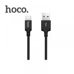 Hoco podatkovni kabel Type C na USB 2m 3A črn pleten