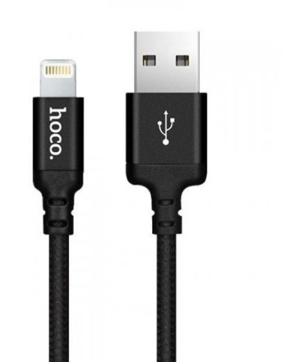 Hoco podatkovni kabel X14 Lightning na USB 1m 3A črn pleten