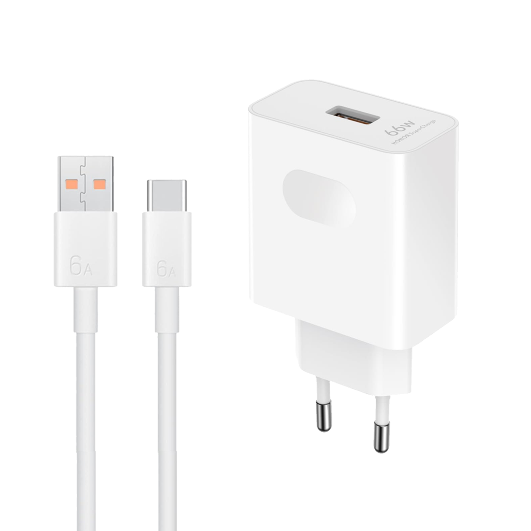 Honor hišni polnilec Super Charge Power Adapter 66W USB A s kablom Type C - Original - EU Blister