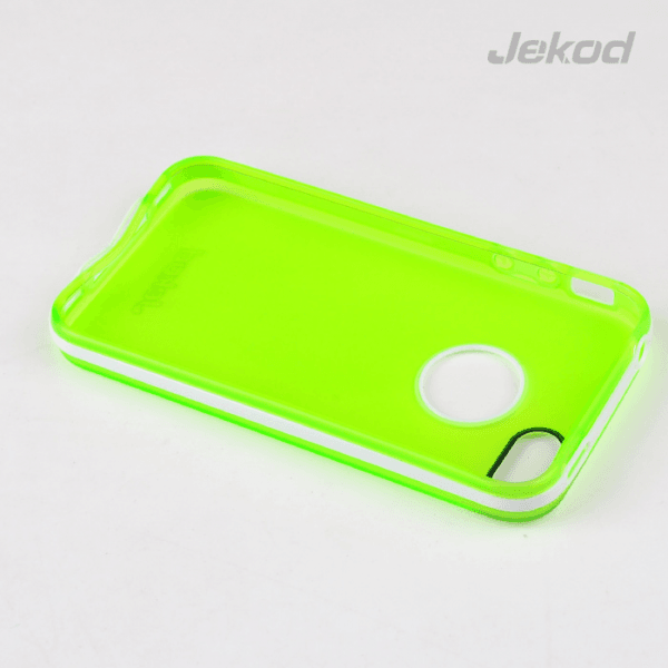 JEKOD silikonski ovitek Apple iPhone 5/5S TPU/T prozorno zelen z okvirjem + Zaščitna folija