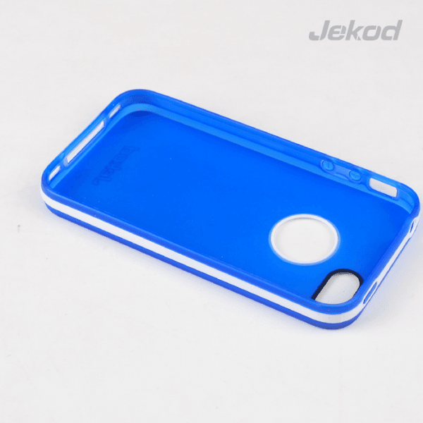 JEKOD silikonski ovitek Apple iPhone 5/5S TPU/T prozorno moder z okvirjem + Zaščitna folija