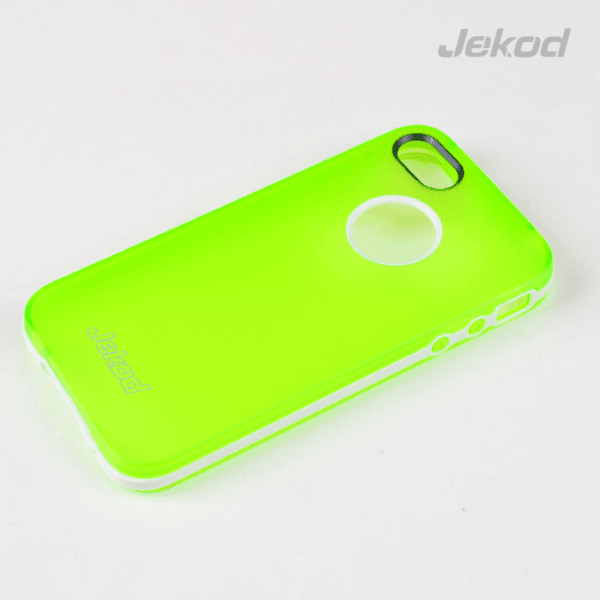 JEKOD silikonski ovitek Apple iPhone 5/5S TPU/T prozorno zelen z okvirjem + Zaščitna folija