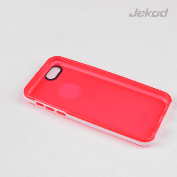 JEKOD silikonski ovitek Apple iPhone 5C TPU/T prozoren rdeč z okvirjem + Zaščitna folija