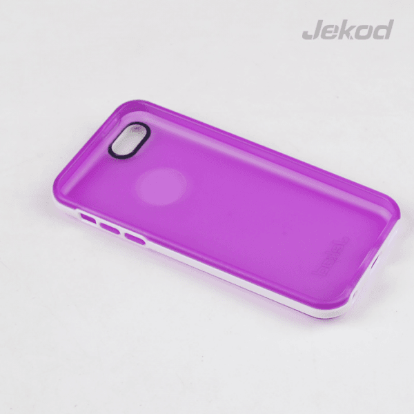 JEKOD silikonski ovitek Apple iPhone 5C TPU/T prozoren vijola z okvirjem + Zaščitna folija