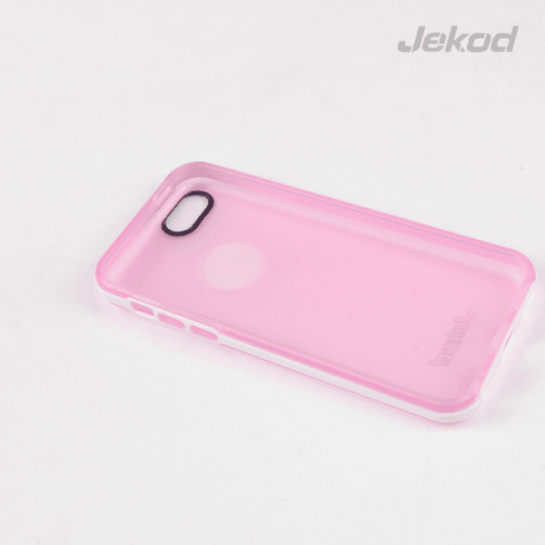 JEKOD silikonski ovitek Apple iPhone 5C TPU/T prozoren pink z okvirjem + Zaščitna folija