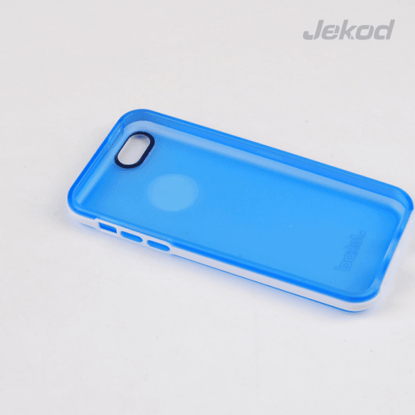 JEKOD silikonski ovitek Apple iPhone 5C TPU/T prozorno moder z okvirjem + Zaščitna folija