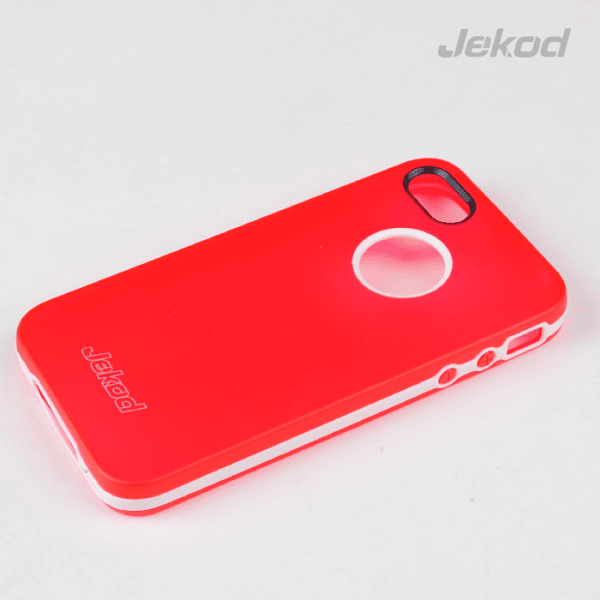 JEKOD silikonski ovitek Apple iPhone 5/5S TPU/T prozorno pink z okvirjem + Zaščitna folija