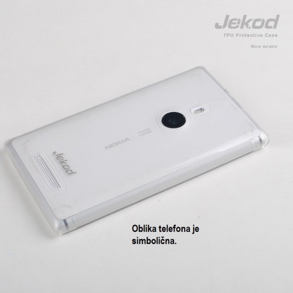 JEKOD silikonski ovitek Nokia Lumia 630 / 635 prozorno črn TPU/T + Zaščitna folija