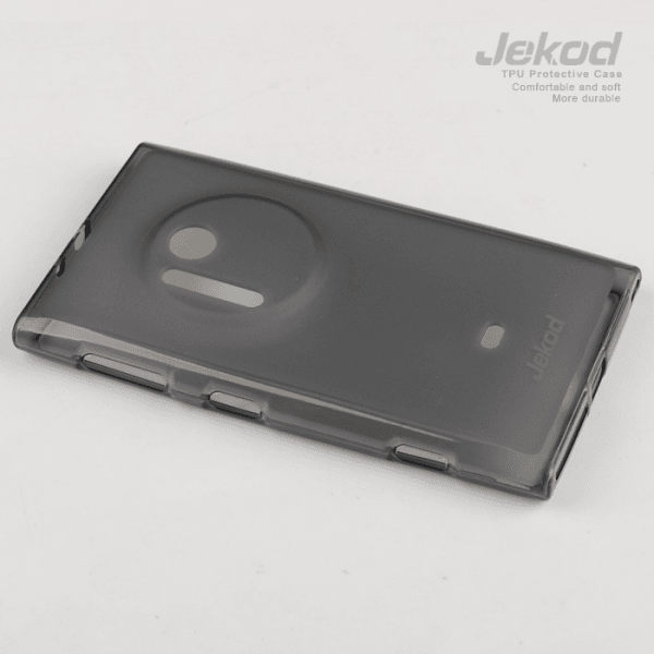 JEKOD silikonski ovitek Nokia Lumia 1020 prozorno črn TPU/TB + Zaščitna folija