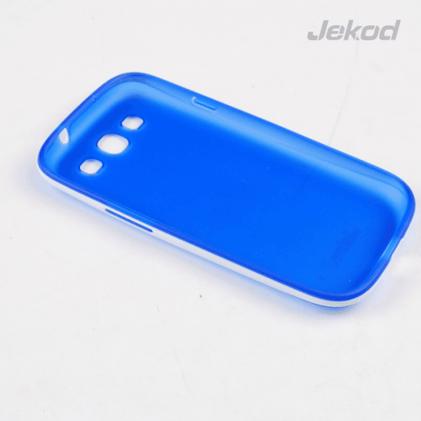 JEKOD silikonski ovitek Samsung Galaxy S3 i9300 TPU/T prozorno moder z okvirjem + Zaščitna folija