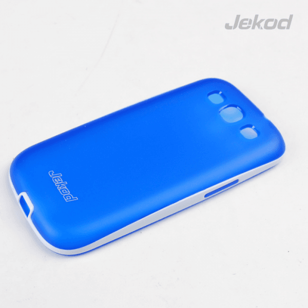 JEKOD silikonski ovitek Samsung Galaxy S3 i9300 TPU/T prozorno moder z okvirjem + Zaščitna folija