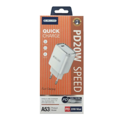 Jellico adapter A53 hišni polnilec Quick Charge 20W vhod Type C PD 3.0 - Original (EU Blister) bel