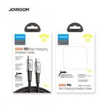 JoyRoom podatkovni kabel S-1230K1 Quick Charge 60W Type C na Type C - črn pleten