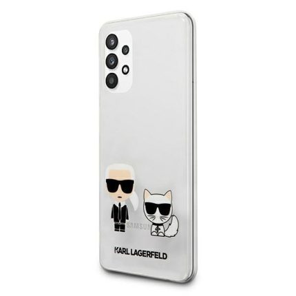 Originalen KARL LAGERFELD ovitek Samsung Galaxy A32 A326 5G - Karl and Choupette - prozorna zaščita - KLHCA32CKTR