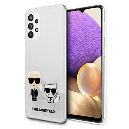 Originalen KARL LAGERFELD ovitek Samsung Galaxy A32 A326 5G - Karl and Choupette - prozorna zaščita - KLHCA32CKTR