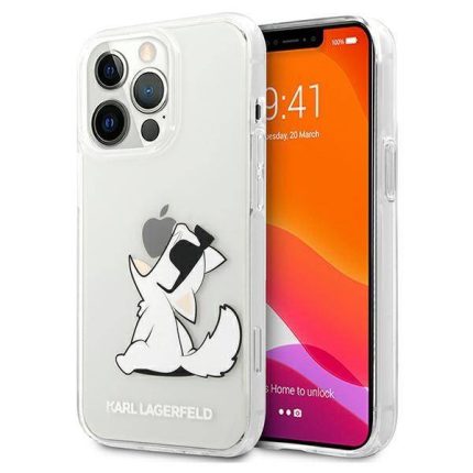 Originalen KARL LAGERFELD ovitek iPhone 13 Pro - Choupette Fun - prozorna zaščita - KLHCP13LCFNRC