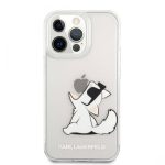 Originalen KARL LAGERFELD ovitek iPhone 13 Pro - Choupette Fun - prozorna zaščita - KLHCP13LCFNRC