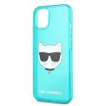 Originalen KARL LAGERFELD ovitek iPhone 13 Mini - Choupetts head - turkizna silikonska zaščita - KLHCP13SCHTRB