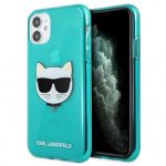 Originalen KARL LAGERFELD ovitek iPhone 13 Mini - Choupetts head - turkizna silikonska zaščita - KLHCP13SCHTRB